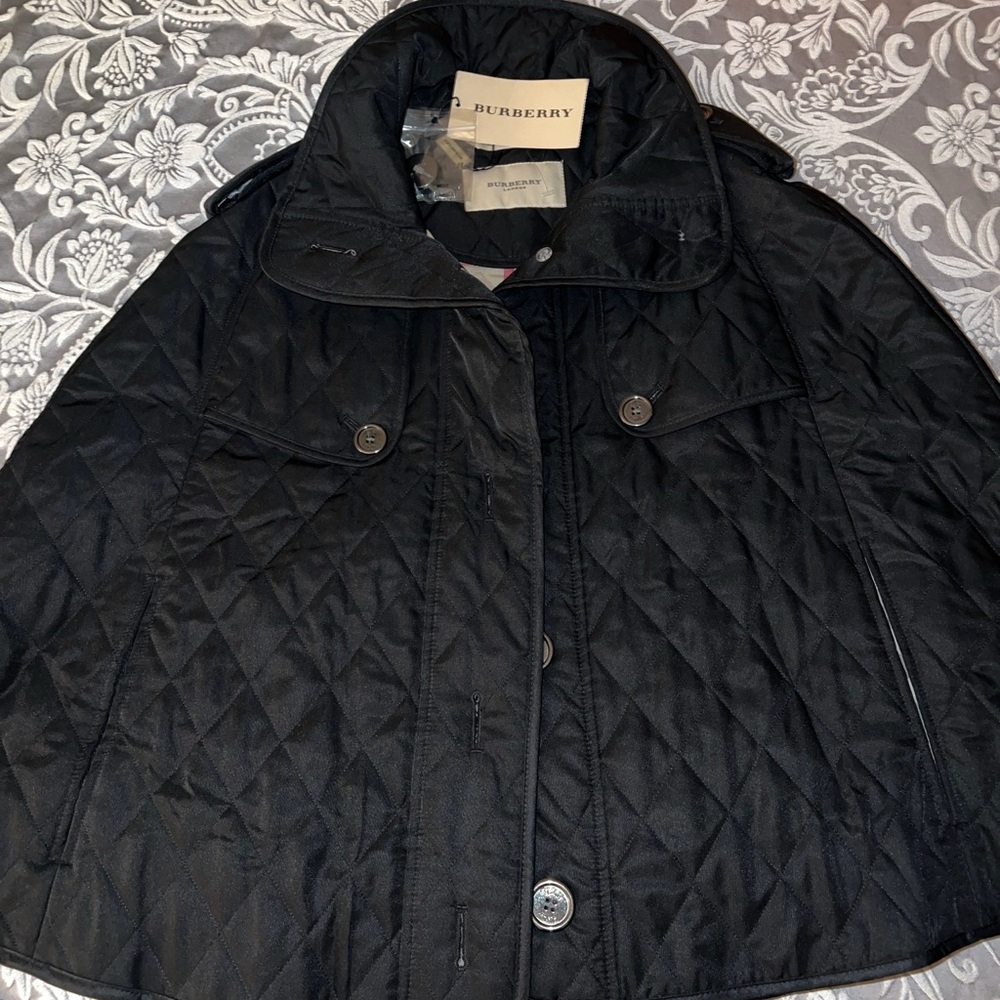 💯 Authentic Burberry Black Quilted Women's Jacket size S NWT